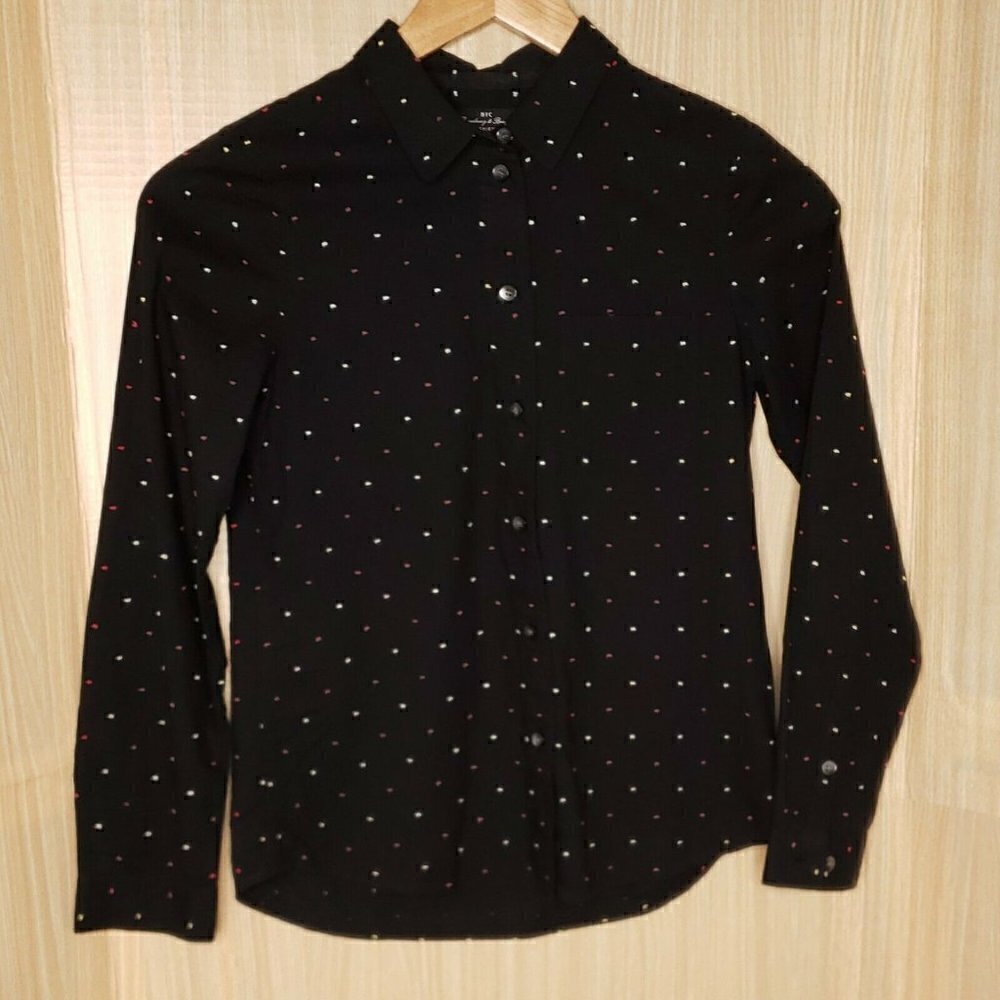 Broadway & Broome  Embroidered Dots Button Down